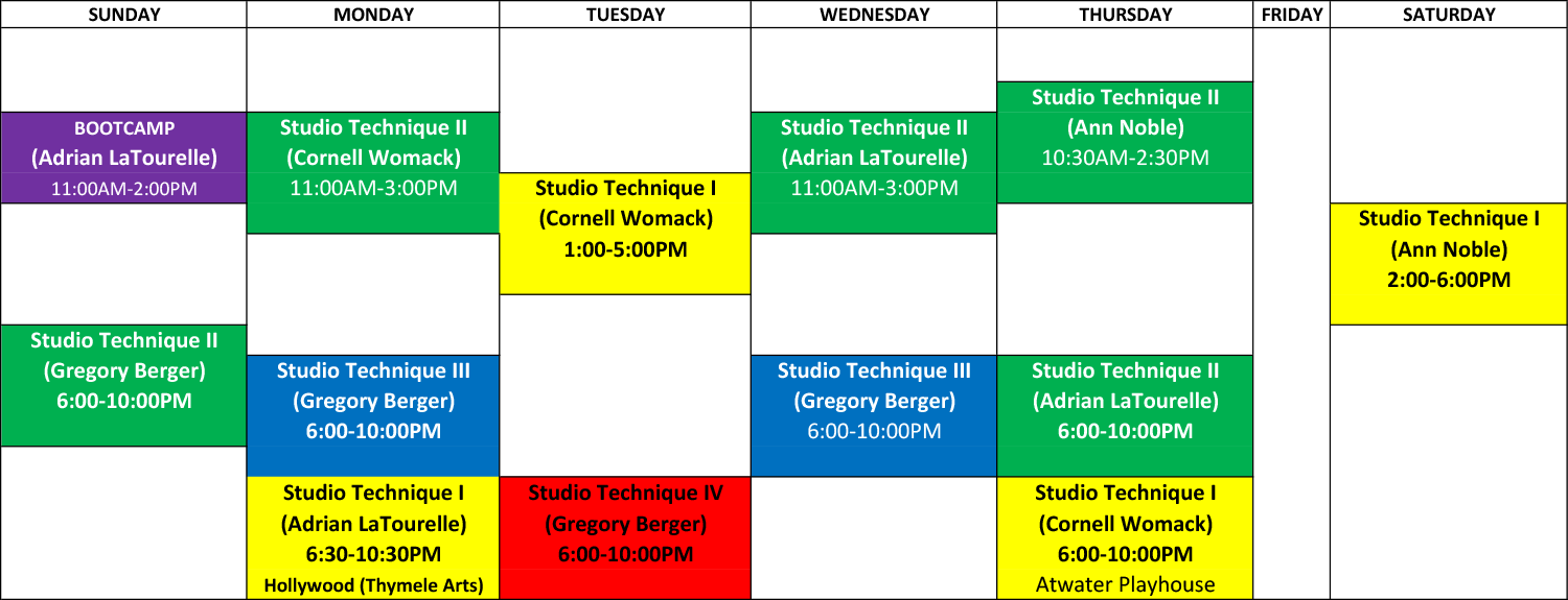 Class Schedule 22719