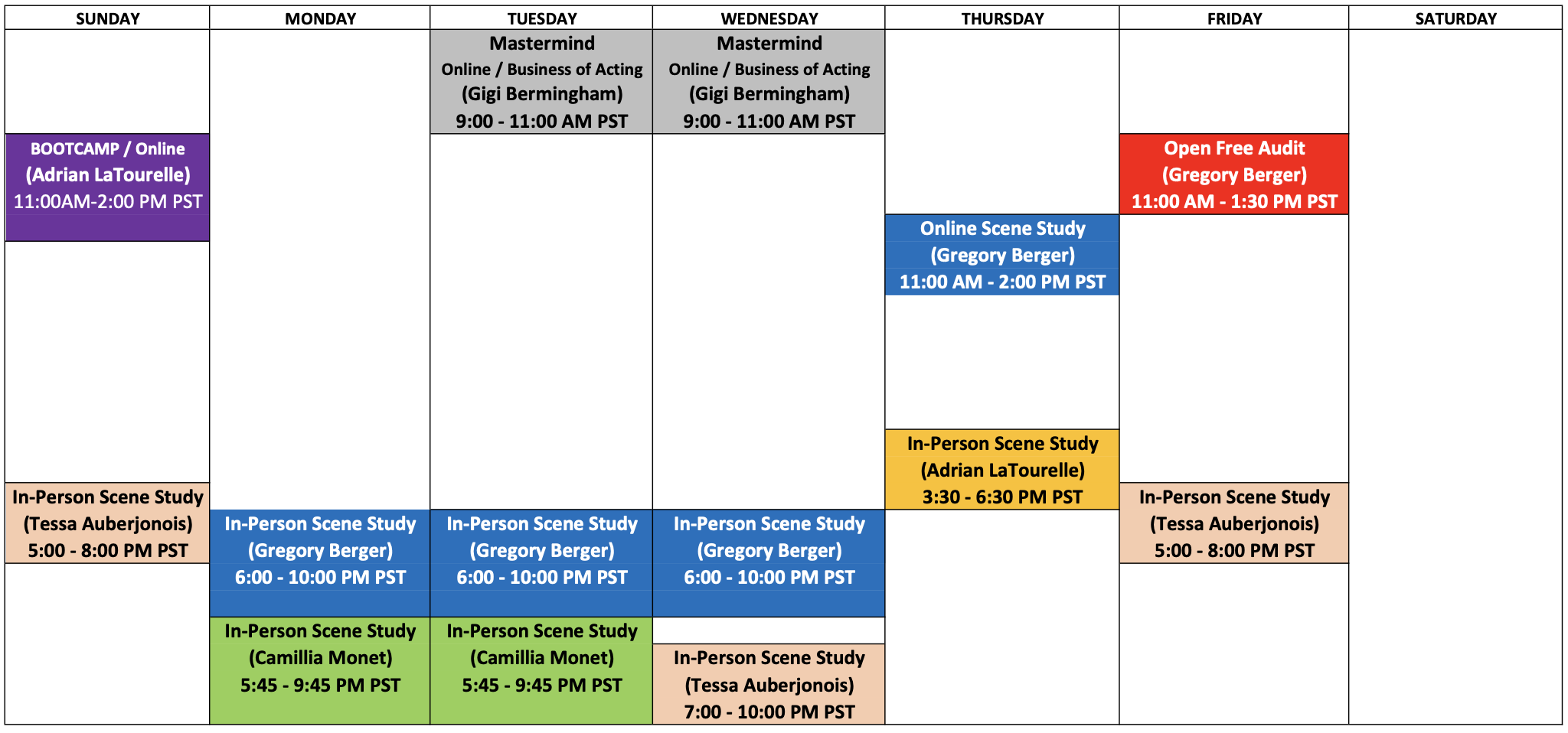 10-26-23_Updated class schedule